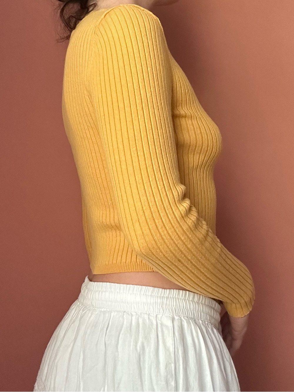 Forever 21 sunflower yellow ribbed cardigan - Picture 5 of 5